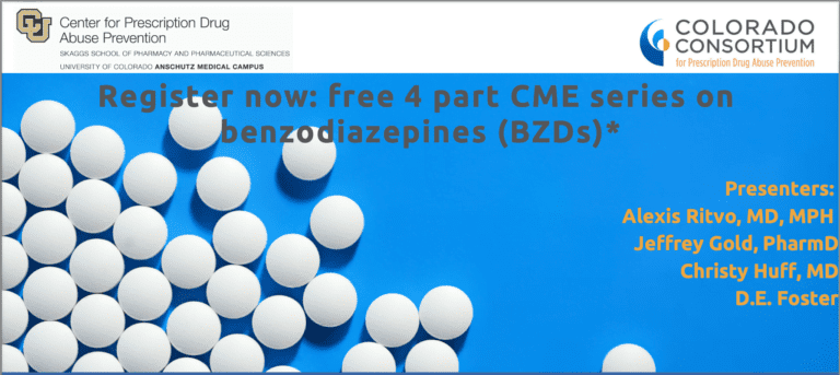 Benzodiazepine-focused webinar series, sponsored by the Consortium’s Benzodiazepine Action Work Group